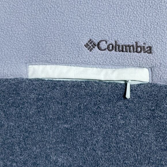 Columbia Mountain Side Pullover Fleece Women's Size XS Snap Blue & Green - Picture 4 of 9